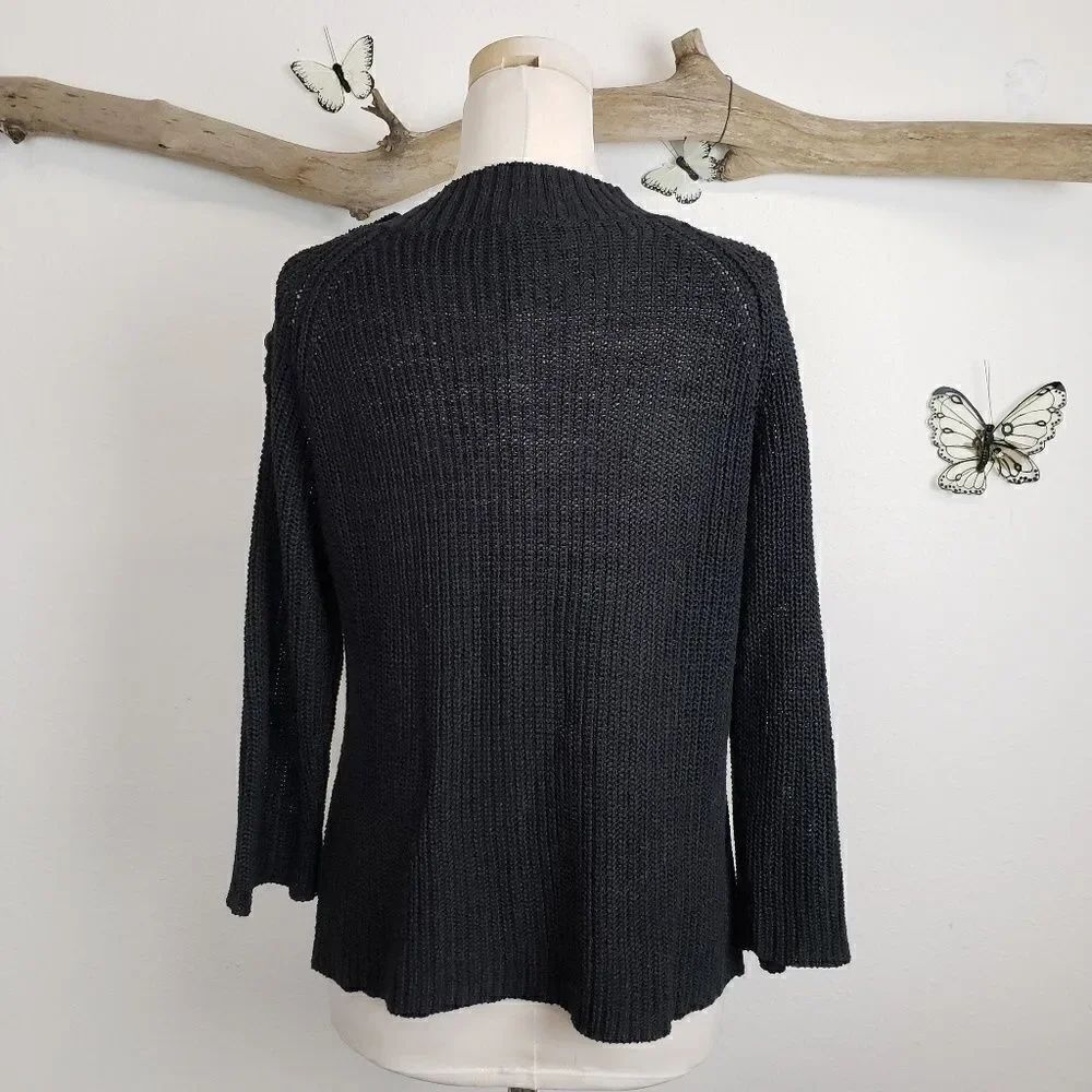 Sundance black sweater with oyster shell buttons - Picture 4 of 8